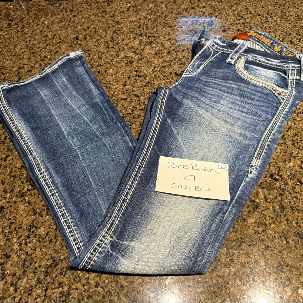 Rock Revival Distressed Blue Denim